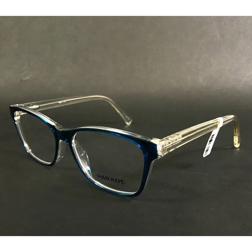 Parade Eyeglasses Frames Q-Series 1817 Blue Clear Cat Eye Full Rim 54-17-145